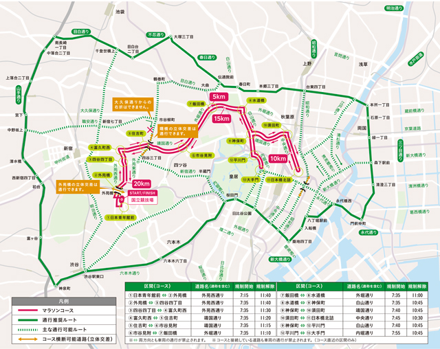 マラソンコースの地図