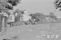 多摩川堤防が決壊