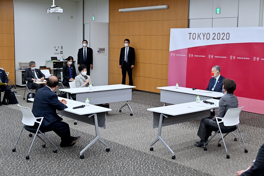 Governor Koike in talks with Chief Mori & Minister Hashimoto