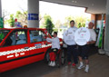 Fleet of taxis bearing Tokyo 2016 bid messages take off