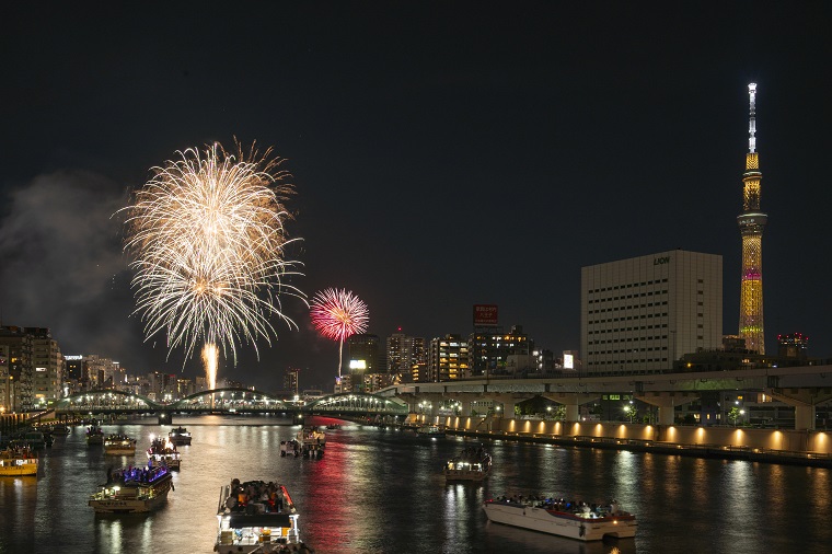 Photo 1: Fireworks at Sumida River Fireworks Festival