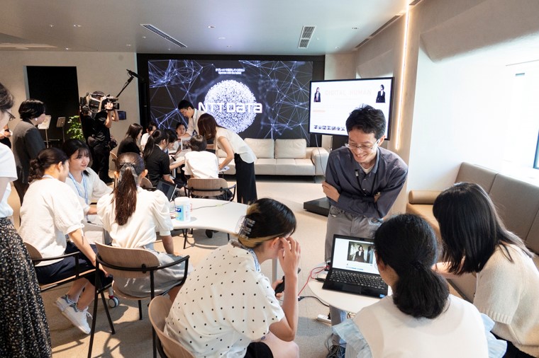 Photo: Participants talking with a digital human on a PC