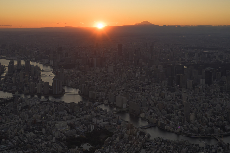 日没と富士山